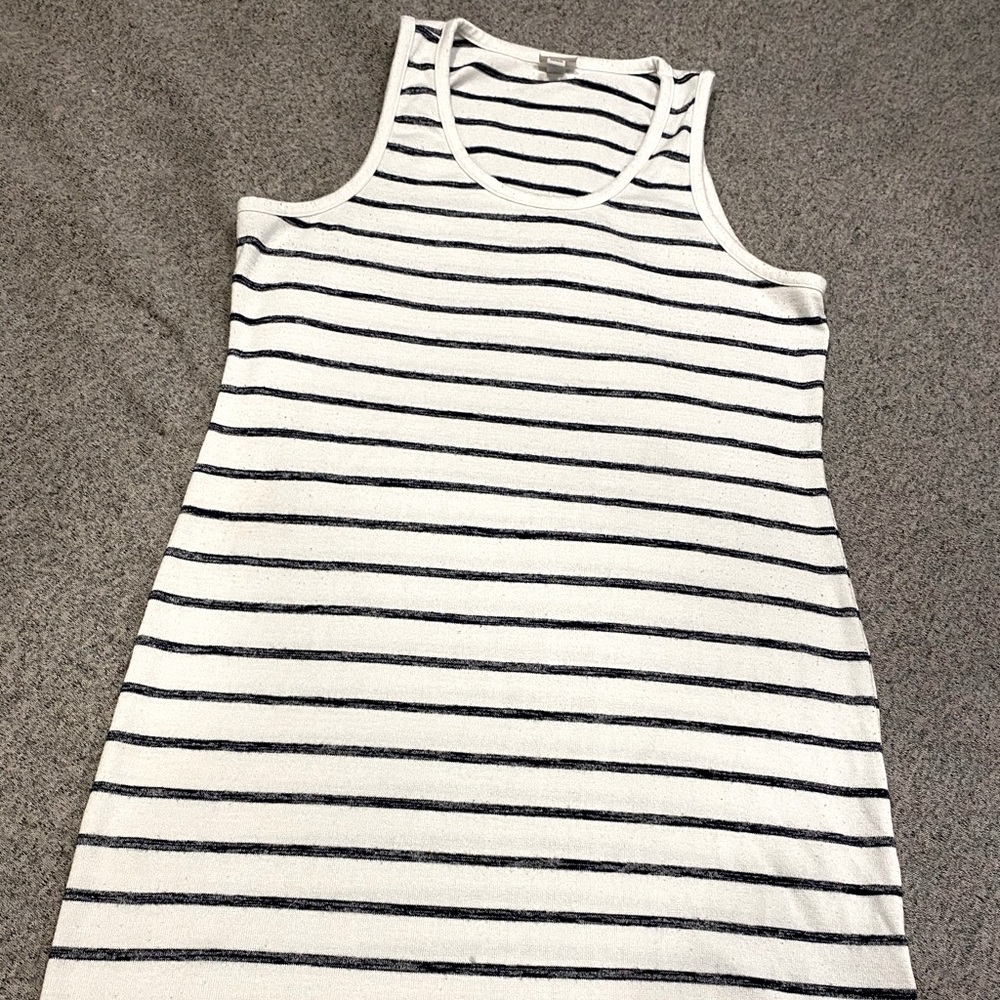 Navy and white stripped Cotton knit dress